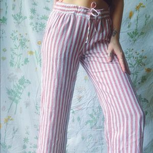 Wide-Leg Linen Pull on Pants